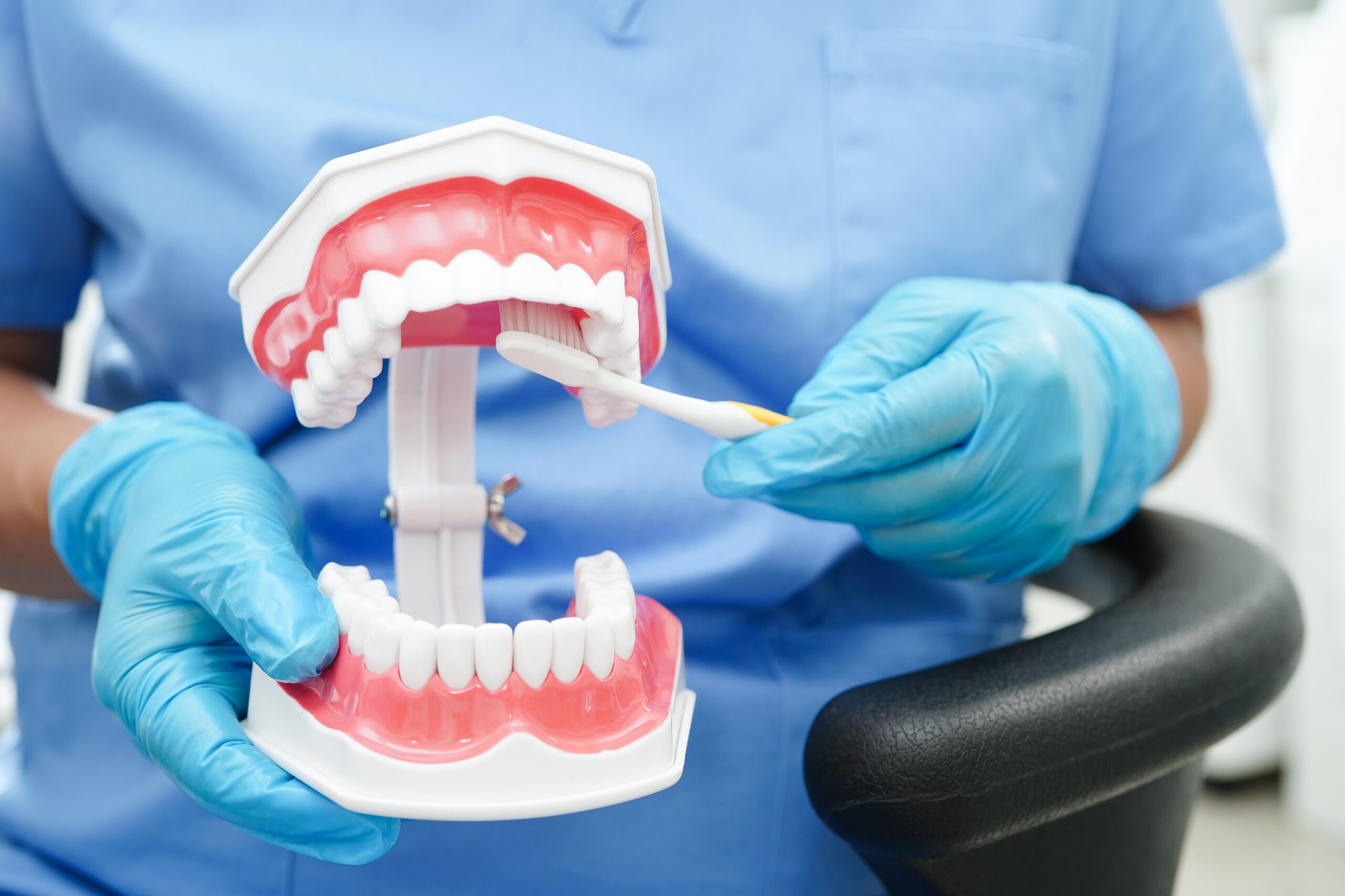 Doctor,Holding,Teeth,Denture,In,Hand,For,Dentist,Studying,About